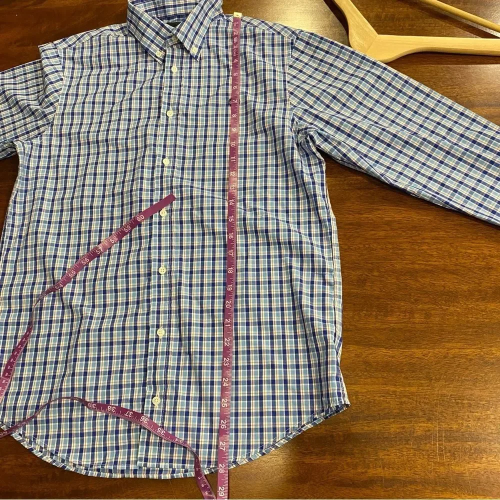 Ralph Lauren button down shirt boys size 20 blue and white plaid